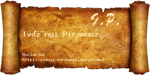Iványi Piramusz névjegykártya
